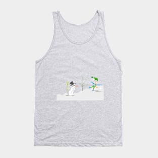 Snowman and boy Tank Top